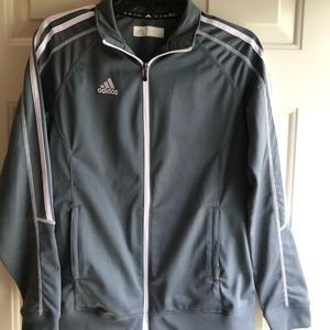🔘Adidas Gray & White Athletic Jacket🔘